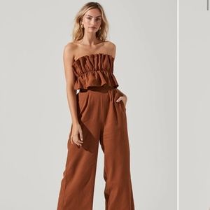 ASTR the Label Ruffle Bust Tie Back Jumpsuit - NWT